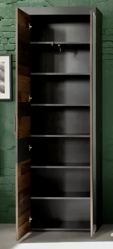 Garderobenschrank Indy | Old Used Wood / Matera grau | Shabby Look