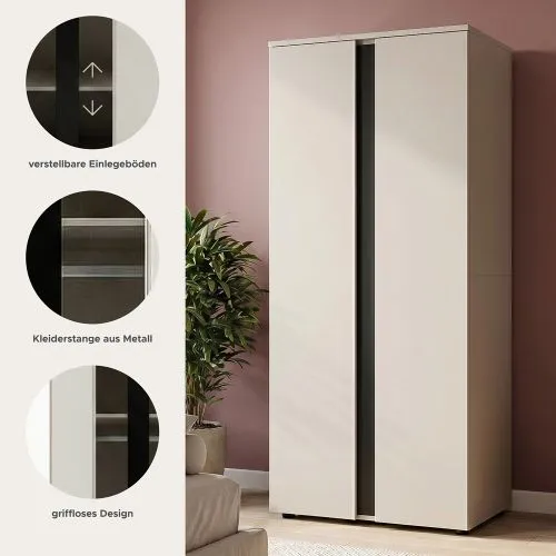 Garderobenschrank Kleiderschrank Amara | 2-türig | Kaschmir