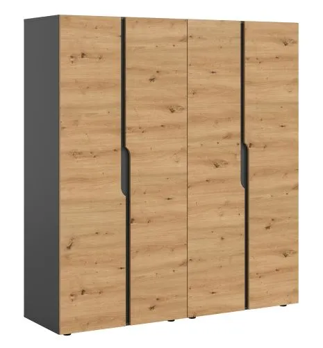 Garderobenschrank Schrank Anga | 2-teilig | Anthrazit / Artisan Eiche