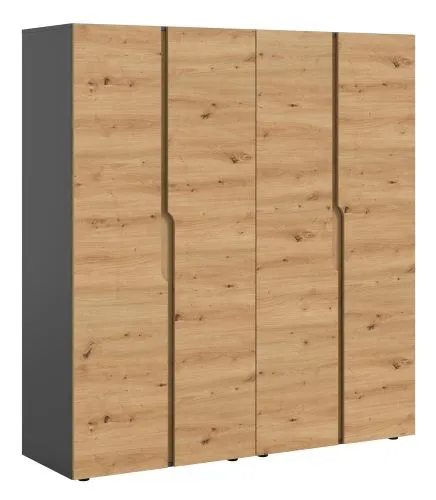 Garderobenschrank Schrank Anga | 2-teilig | Anthrazit / Artisan Eiche