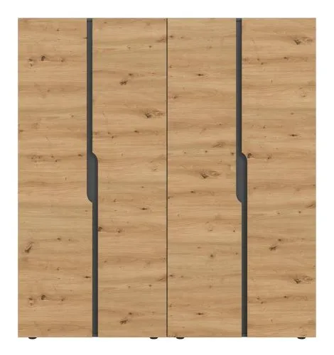 Garderobenschrank Schrank Anga | 2-teilig | Anthrazit / Artisan Eiche