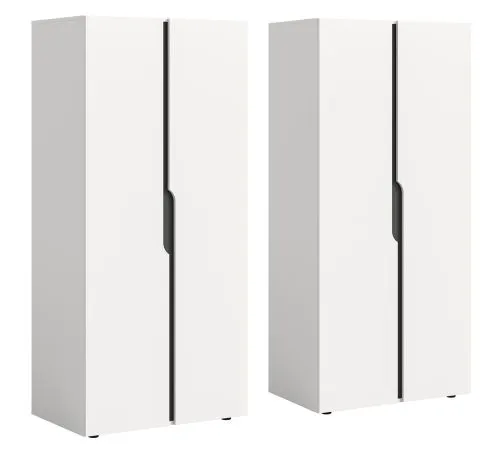 Garderobenschrank Kleiderschrank Anga | 2-teilig | weiß