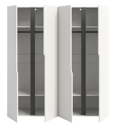 Garderobenschrank Kleiderschrank Anga | 2-teilig | weiß