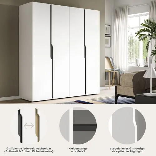 Garderobenschrank Kleiderschrank Anga | 2-teilig | weiß