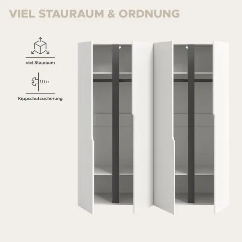Garderobenschrank Kleiderschrank Anga | 2-teilig | weiß