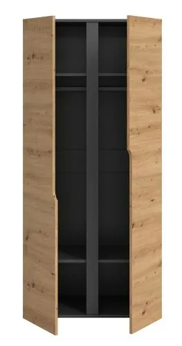 Garderobenschrank Kleiderschrank Anga | 2-türig | Anthrazit / Artisan Eiche