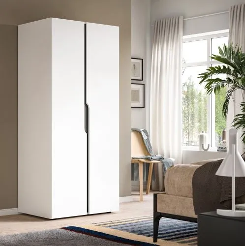 Garderobenschrank Kleiderschrank Anga | 2-türig | weiß