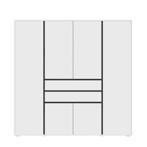 Garderobenschrank Kleiderschrank Falun | 6-türig | weiß