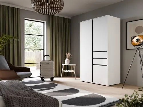 Garderobenschrank Kleiderschrank Falun | weiß