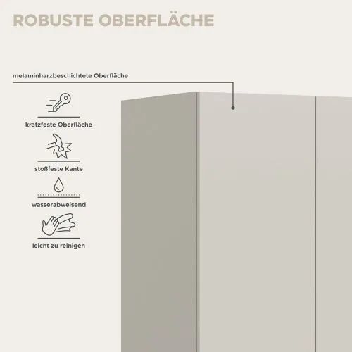 Garderobenschrank Kleiderschrank Kopenhagen | 3-türig | Kaschmir