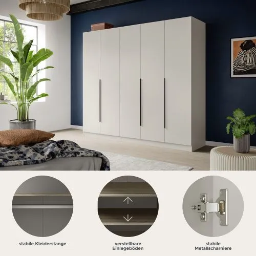 Garderobenschrank Kleiderschrank Kopenhagen | Kaschmir | 2-teilig