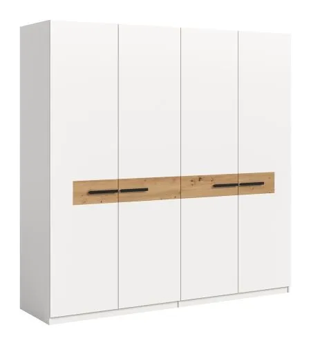 Garderobenschrank Kleiderschrank Stanga | Weiß / Artisan Eiche
