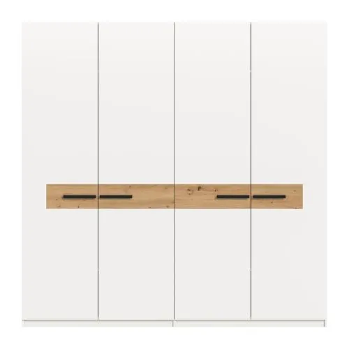 Garderobenschrank Kleiderschrank Stanga | Weiß / Artisan Eiche