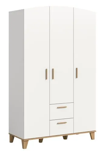 Garderobenschrank Kleiderschrank Stella 3-türig | weiß / Artisan Eiche