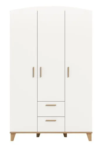 Garderobenschrank Kleiderschrank Stella 3-türig | weiß / Artisan Eiche