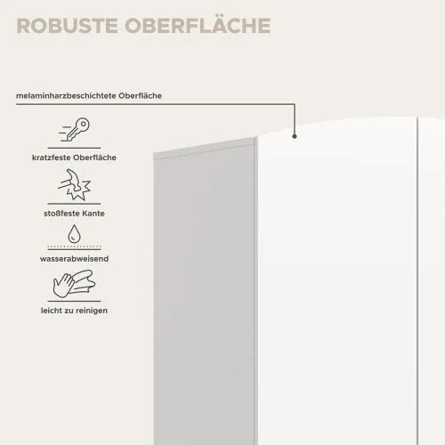 Garderobenschrank Kleiderschrank Stella 3-türig | weiß / Artisan Eiche