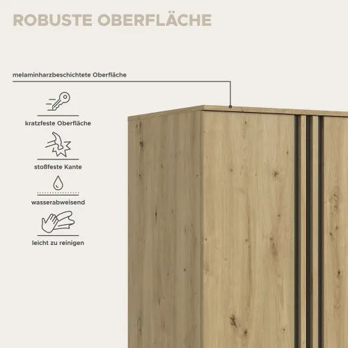 Garderobenschrank Kleiderschrank Tofta 1 | 3-teilig | Artisan Eiche