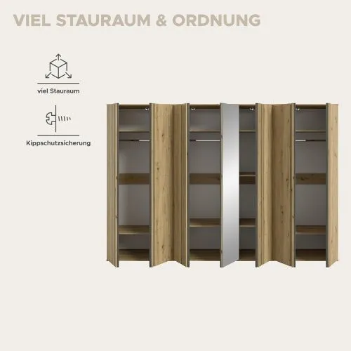 Garderobenschrank Kleiderschrank Tofta 1 | 3-teilig | Artisan Eiche