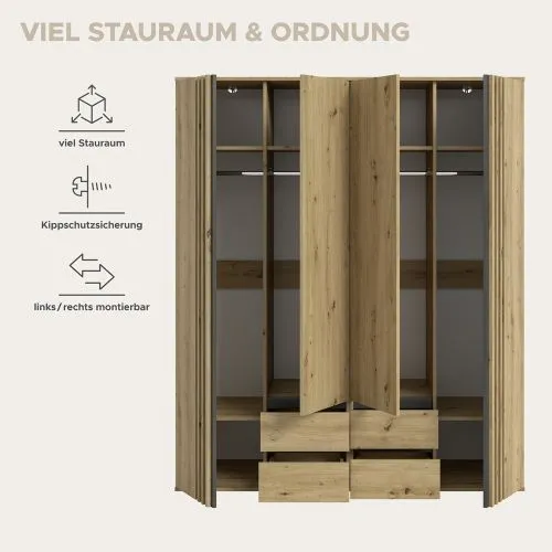 Garderobenschrank Kleiderschrank Tofta | 2-teilig | Artisan Eiche