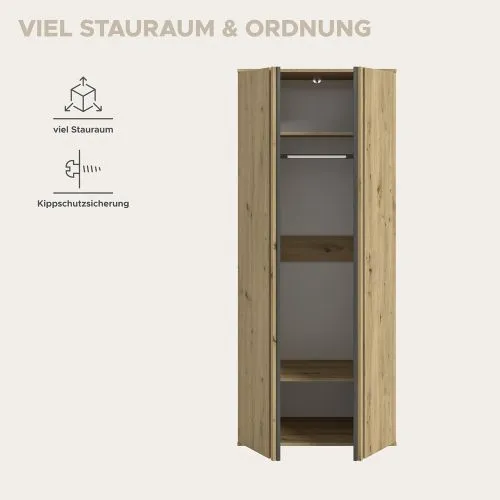 Garderobenschrank Kleiderschrank Tofta | 2-türig | Artisan Eiche