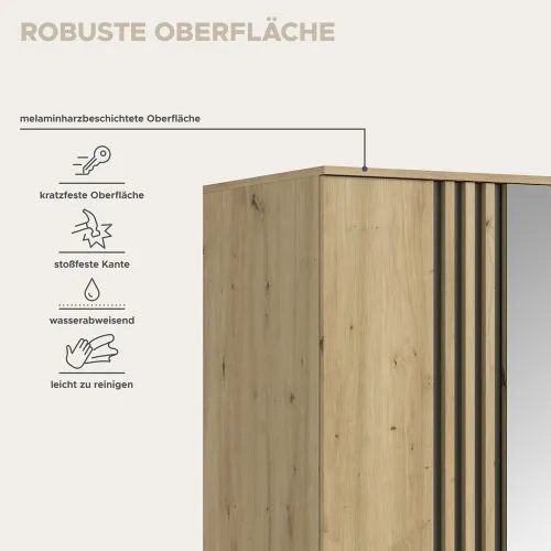 Garderobenschrank Kleiderschrank Tofta | 3-türig | Artisan Eiche