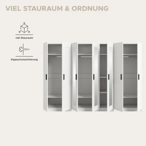 Garderobenschrank Kleiderschrank Visby 1 | 3-teilig | weiß