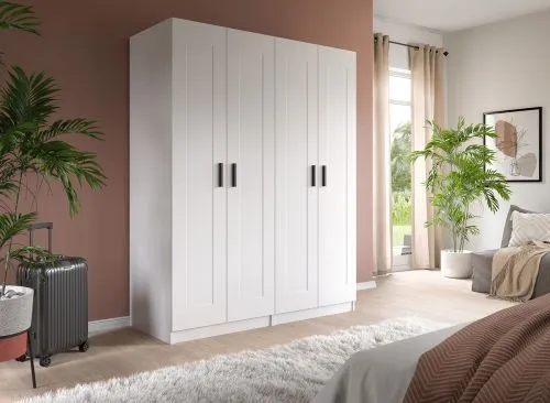 Garderobenschrank Kleiderschrank Visby | 2-teilig | weiß