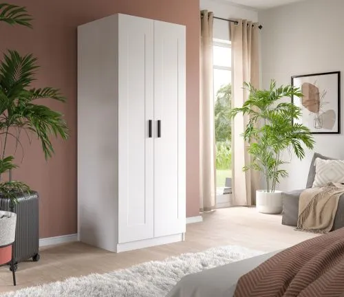 Garderobenschrank Kleiderschrank Visby | 2-türig | weiß