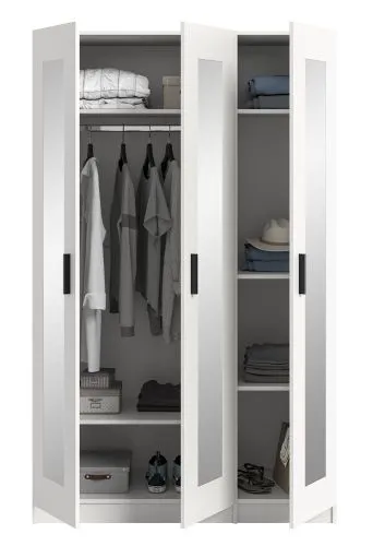 Garderobenschrank Kleiderschrank Visby | 3 Spiegeltüren | weiß
