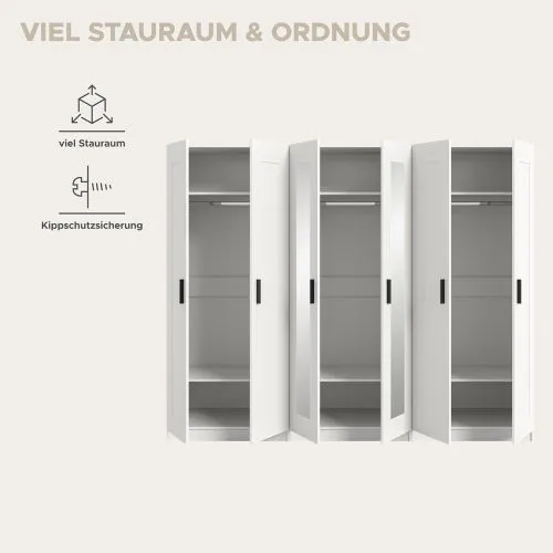 Garderobenschrank Kleiderschrank Visby | 3-teilig | weiß