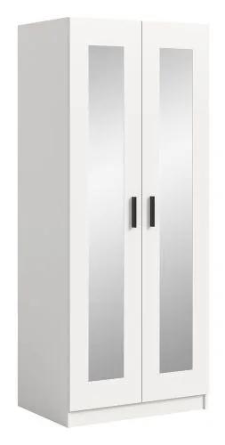 Garderobenschrank Kleiderschrank Visby | mit Spiegel | weiß