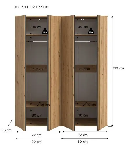Garderobenschrank Kleiderschrankkombination Tofta | Artisan Eiche