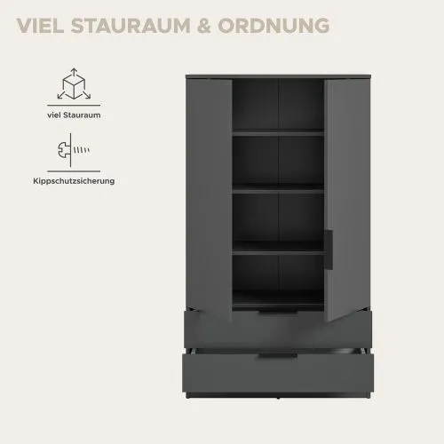 Garderobenschrank Kopenhagen | anthrazit