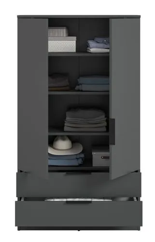 Garderobenschrank Kopenhagen | anthrazit mit Einlegeböden