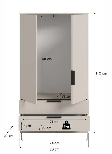 Garderobenschrank Kopenhagen | Kaschmir