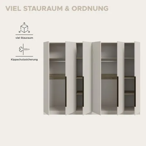 Garderobenschrank Kleiderschrank Kopenhagen | Kaschmir | 2-teilig