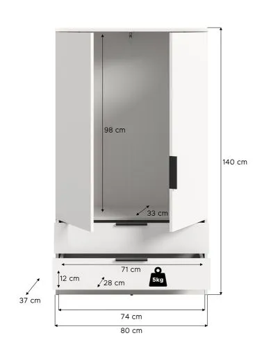 Garderobenschrank Kopenhagen | weiß