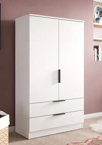 Garderobenschrank Kopenhagen | weiß mit Einlegeböden