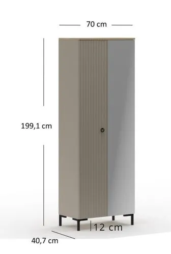 Garderobenschrank Lucrezia, Cashmere Dekor – Ansicht 3