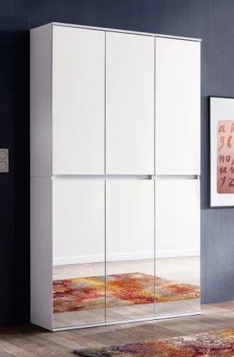 Garderobenschrank Mirror | Kombination | weiß | 2-teilig