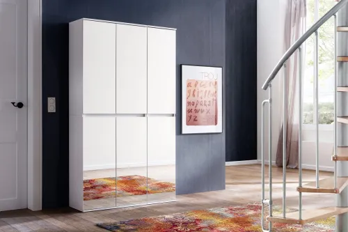Garderobenschrank Mirror | Kombination | weiß | 2-teilig