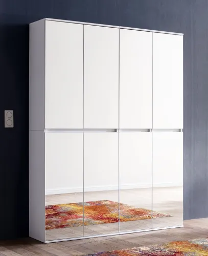 Garderobenschrank Mirror | Kombination | weiß | 2-teilig