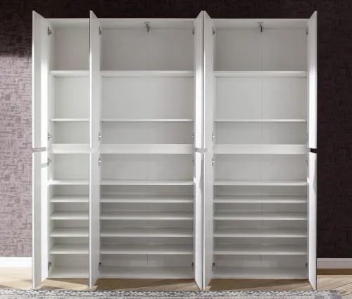 Garderobenschrank Mirror | Kombination | weiß | 3-teilig