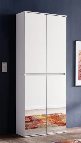 Garderobenschrank Mirror | weiß | Spiegeltüren