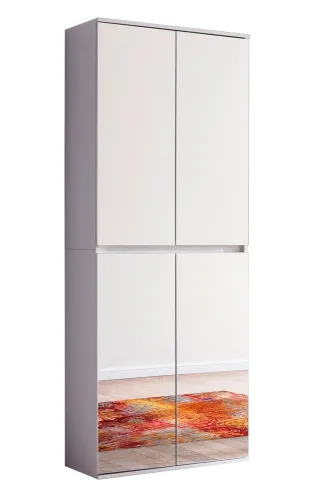 Garderobenschrank Mirror | weiß | Spiegeltüren