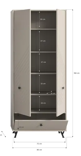 Garderobenschrank Notes | beige matt/sandfarben