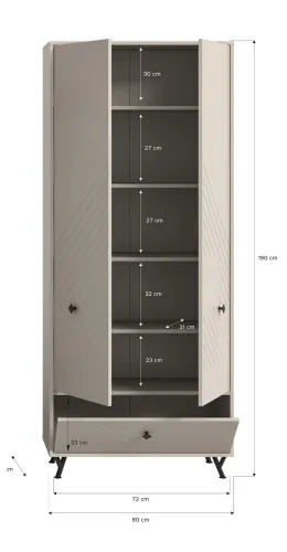 Garderobenschrank Notes | beige matt/sandfarben