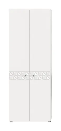 Garderobenschrank Prisma | weiß / weiß Hochglanz