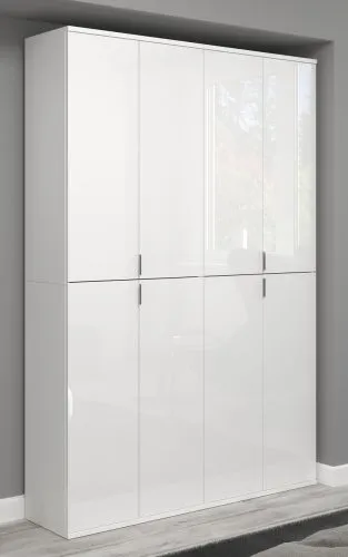 Garderobenschrank Projekt X 1 | Kombination | weiß Hochglanz | 2-teilig