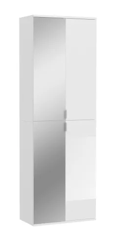 Garderobenschrank Projekt X 1 | Kombination | weiß Hochglanz / Spiegeltüren | 2-teilig